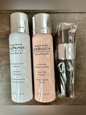 Jerome Alexander MagicMinerals AirBrush Foundation 3pc Kit Bright Light UNUSED